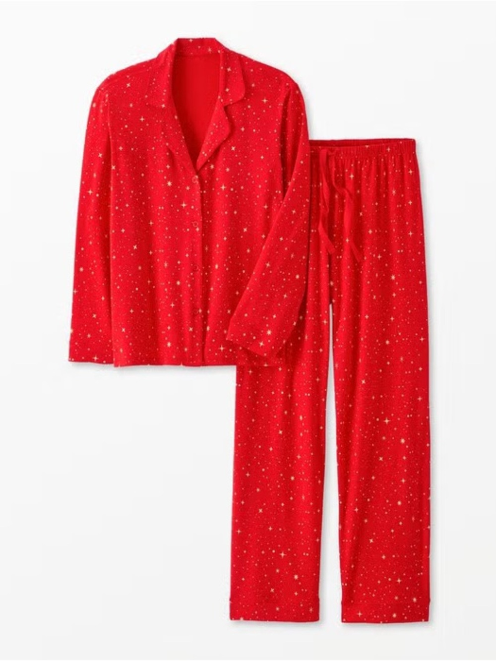 Hanna Andersson Women's Long Sleeve HannaSoft Pajama Set Shine Bright Red Large